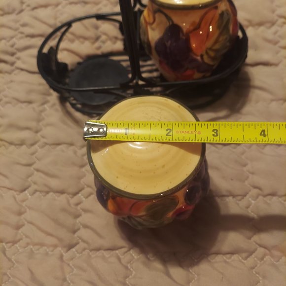 International Tuscany Pamela Gladding Salt and Pepper Shakers with metal Stand - Picture 5 of 12